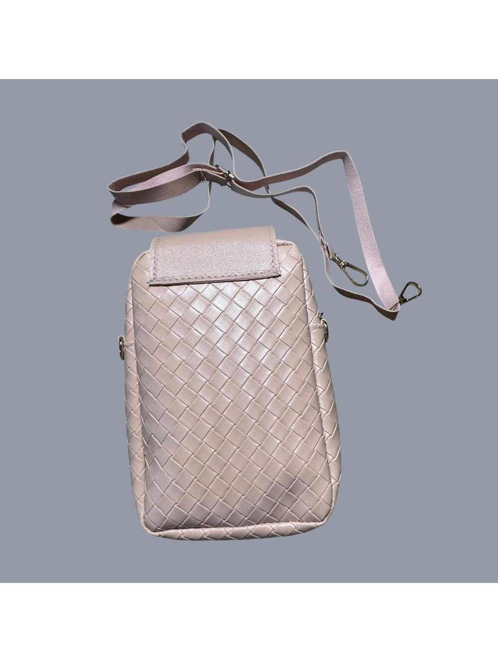 Pink Crossbody Phone Bag with Pearl Charm - Picture 2 of 2